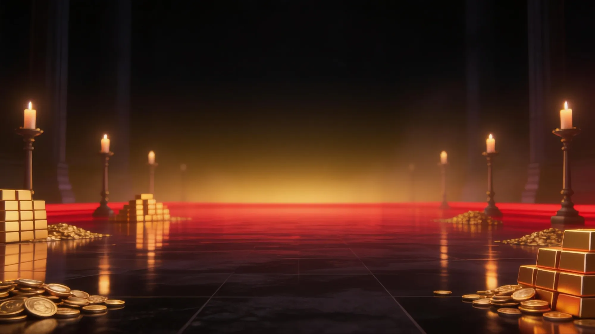 A trading floor at dusk, seen through glass.